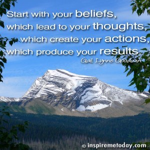 Start with your beliefs, which lead to your thoughts 
