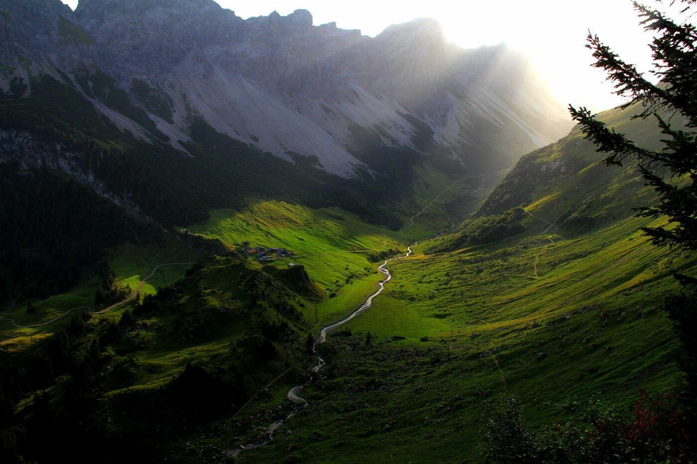 Sunlight on a Mountain Valley