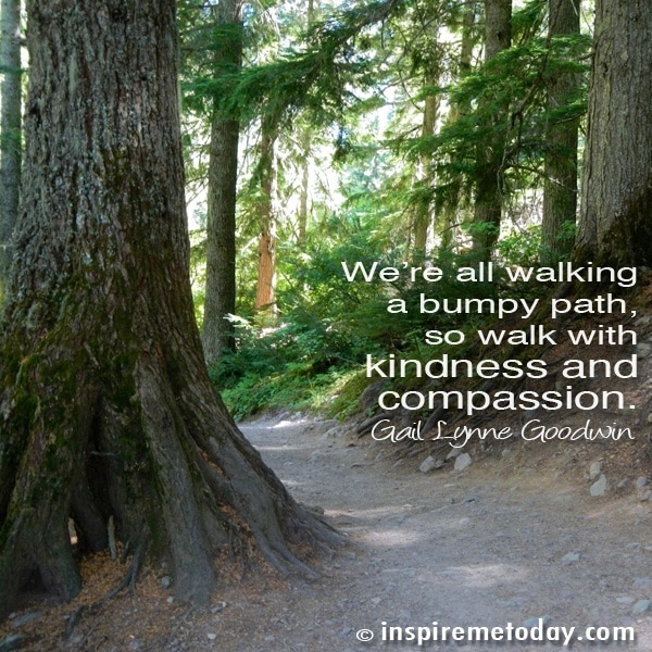 We're all walking a bumpy path, so walk with kindness and compassion.